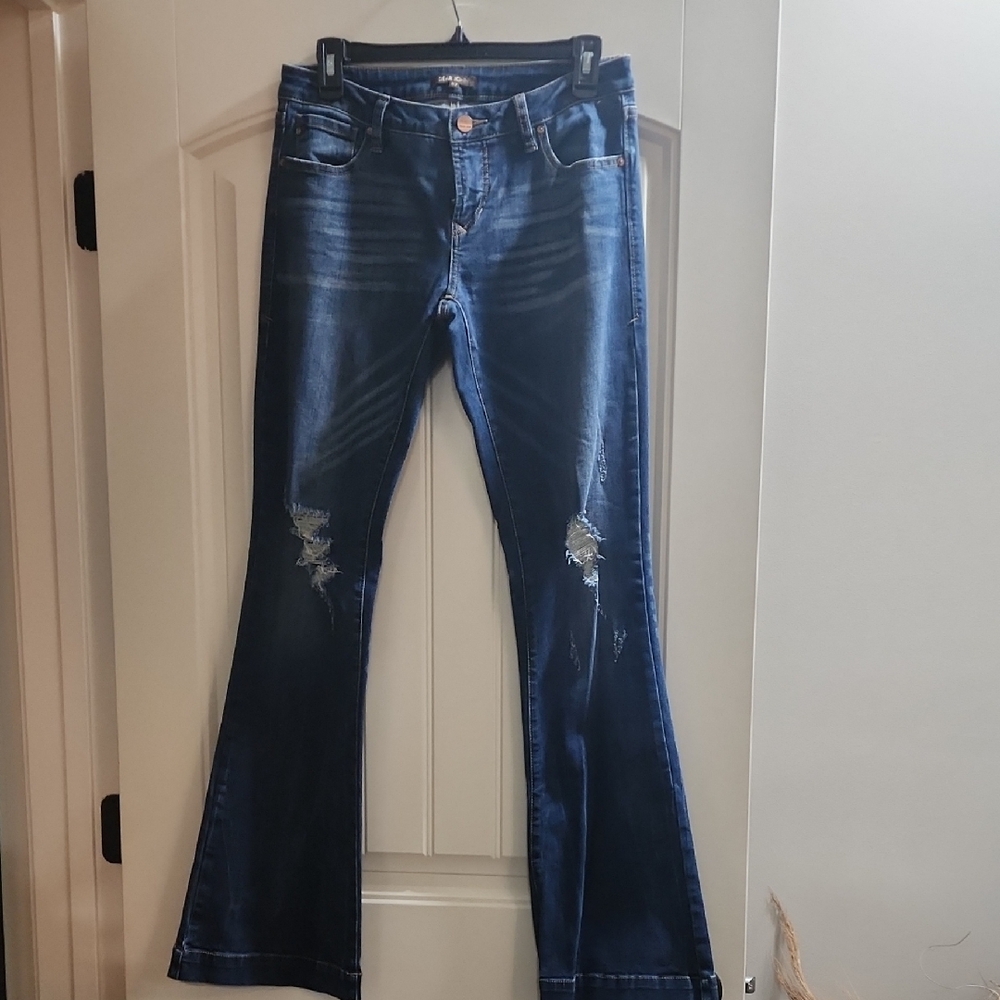 Women's Blue Distressed Jeans